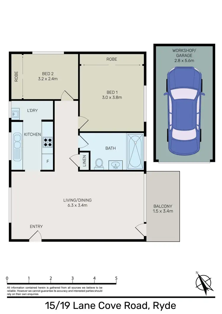 Floorplan of Homely apartment listing, 15/19 Lane Cove Road, Ryde NSW 2112