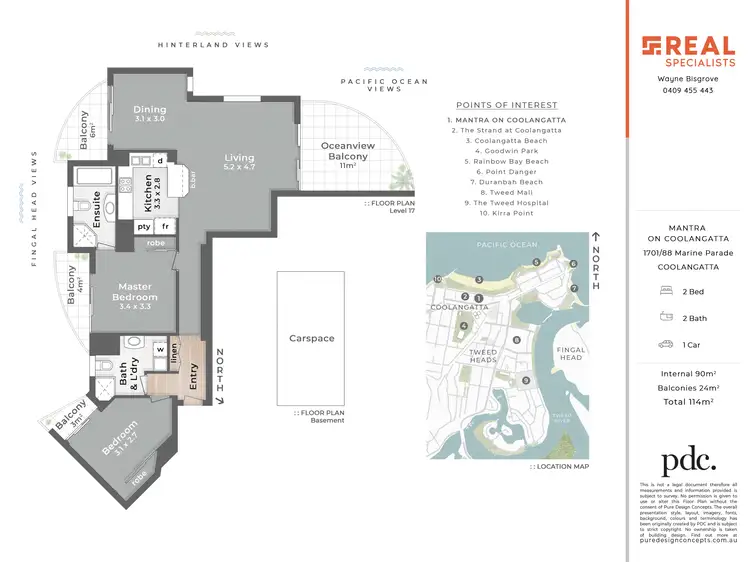Floorplan of Homely apartment listing, 1701/88 Marine Parade 'Mantra', Coolangatta QLD 4225
