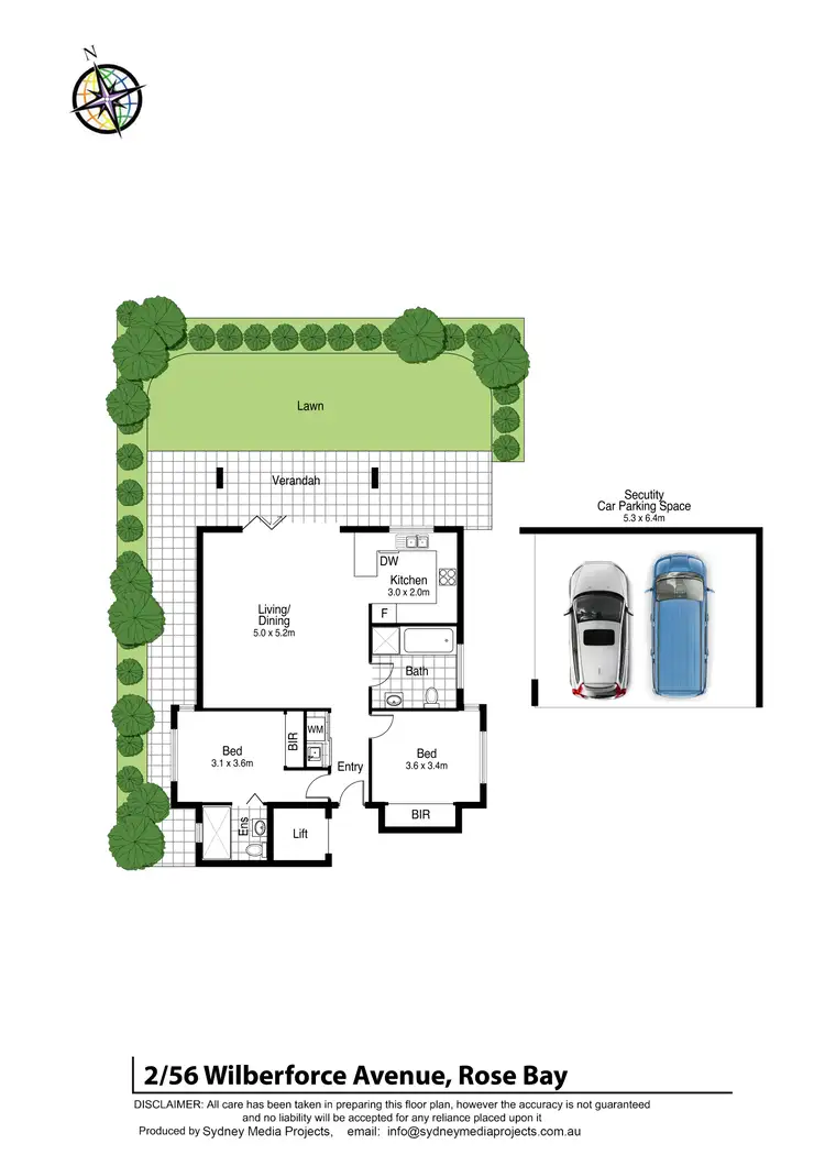 Floorplan of Homely apartment listing, 2/56 Wilberforce Avenue, Rose Bay NSW 2029