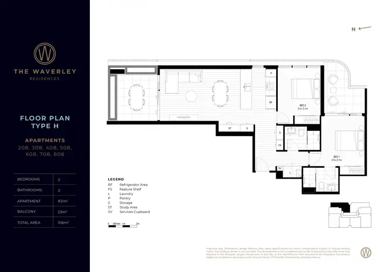 Floorplan of Homely apartment listing, 808/15 Waverley Street, Southport QLD 4215