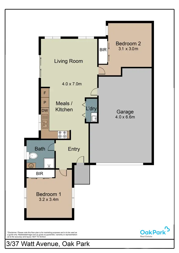 Floorplan of Homely townhouse listing, 3/37 Watt Avenue, Oak Park VIC 3046