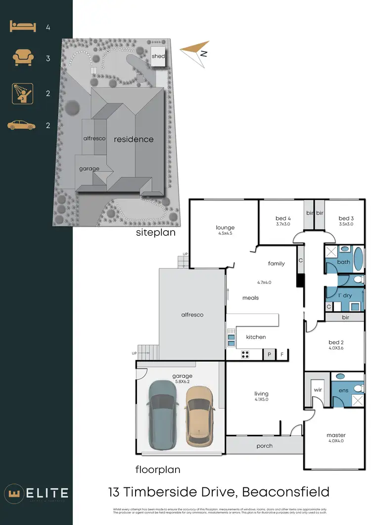 Floorplan of Homely house listing, 13 Timberside Drive, Beaconsfield VIC 3807