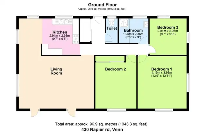 Floorplan of Homely rural property listing, 430 Napier Road, Venn NT 852