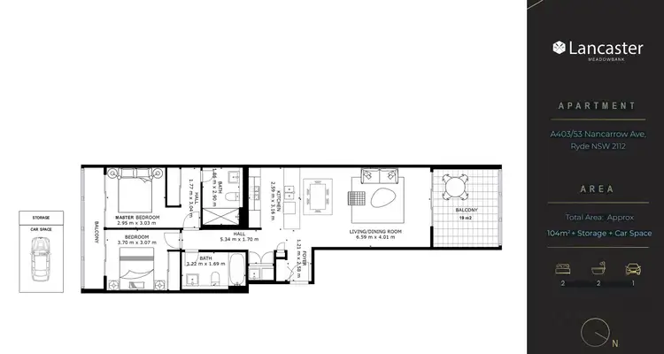 Floorplan of Homely apartment listing, A403/53 Nancarrow Avenue, Ryde NSW 2112
