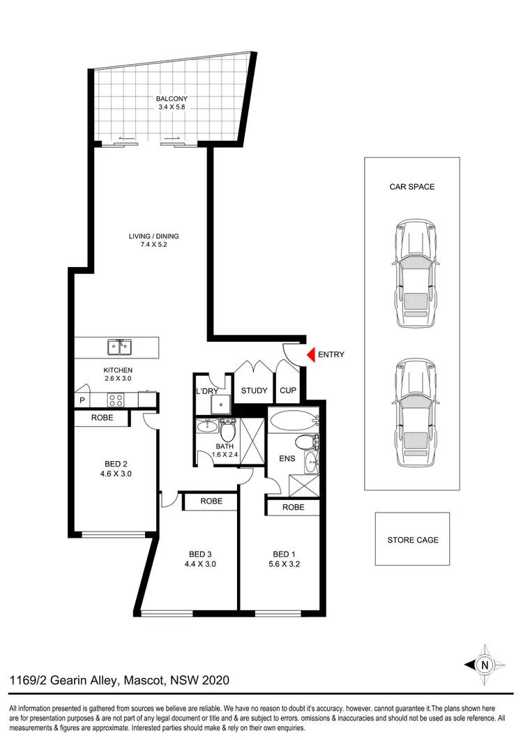 Floorplan of Homely apartment listing, 1169/2 Gearin Alley, Mascot NSW 2020