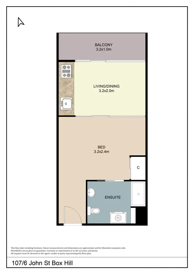 Floorplan of Homely apartment listing, 107/6 John Street, Box Hill VIC 3128