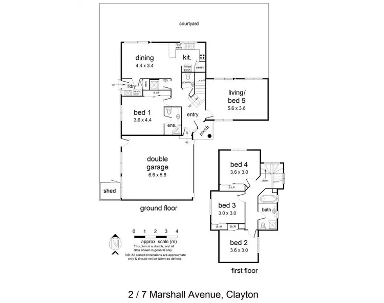 Floorplan of Homely townhouse listing, 2/7 Marshall Avenue, Clayton VIC 3168