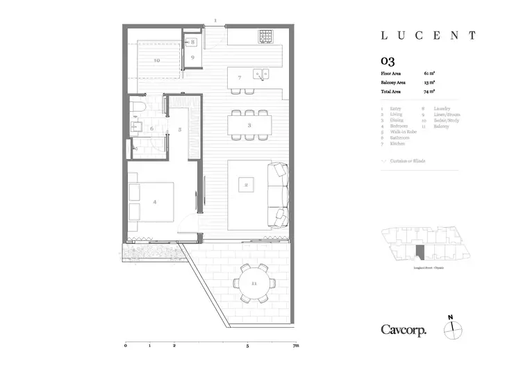 Floorplan of Homely apartment listing, 203/18 Longland Street, Newstead QLD 4006