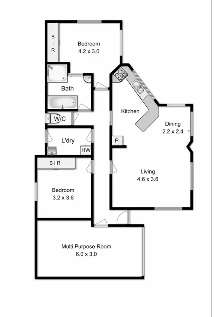 Floorplan of Homely unit listing, 1/1 blacksmiths lane, Latrobe TAS 7307