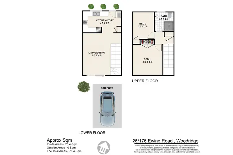 Floorplan of Homely townhouse listing, 51/180 Ewing Road, Woodridge QLD 4114