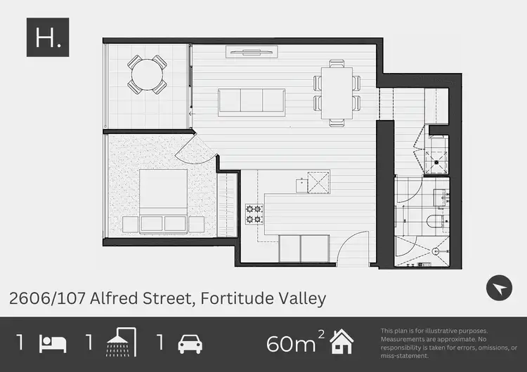 Floorplan of Homely apartment listing, 2606/107 Alfred Street, Fortitude Valley QLD 4006