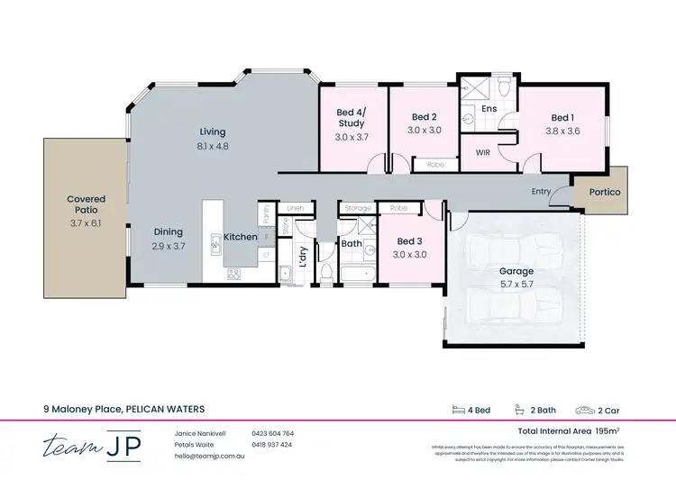 Floorplan of Homely house listing, 9 Maloney Place, Pelican Waters QLD 4551