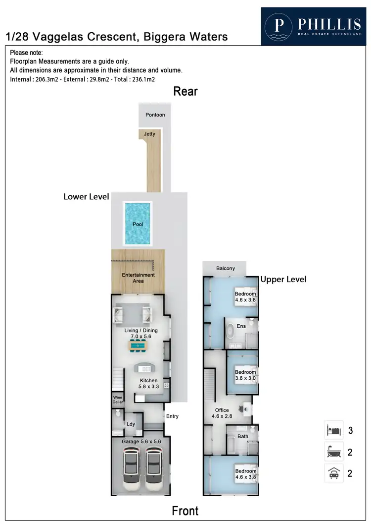 Floorplan of Homely townhouse listing, 1/28 Vaggelas Crescent, Biggera Waters QLD 4216