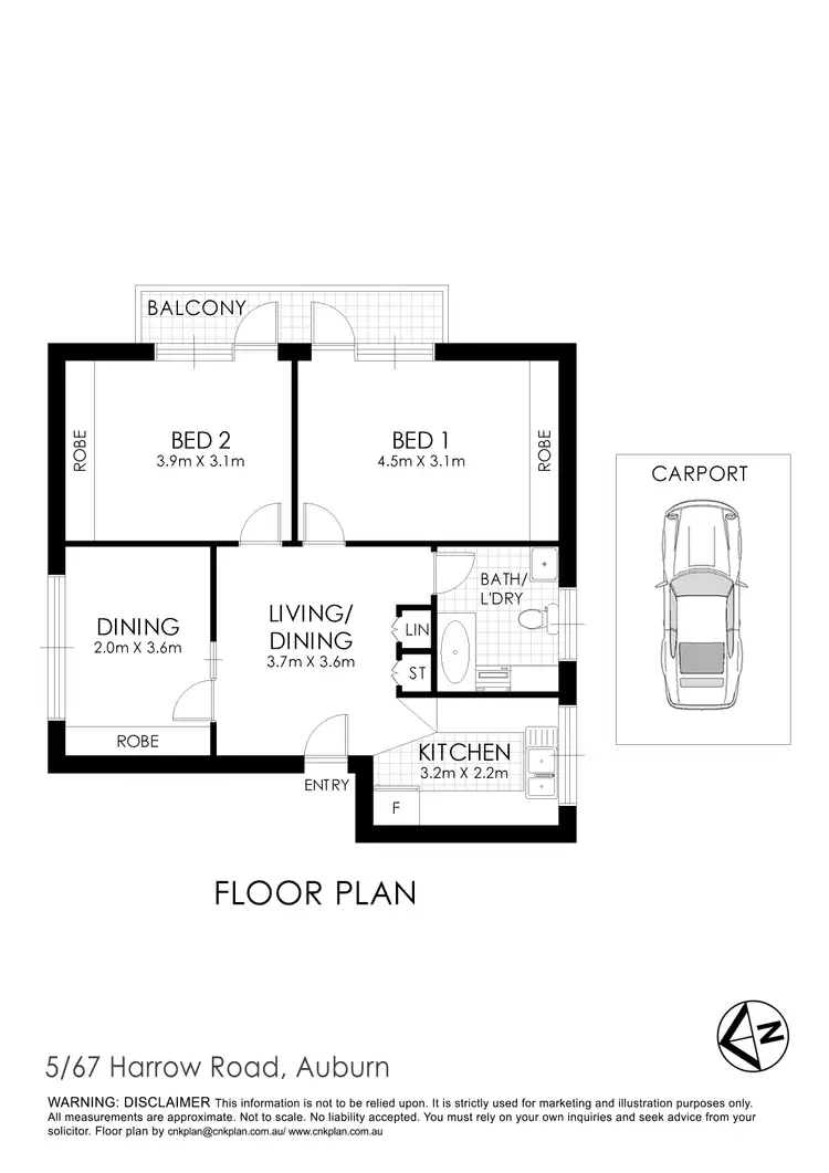 Floorplan of Homely unit listing, 5/67 Harrow Road, Auburn NSW 2144