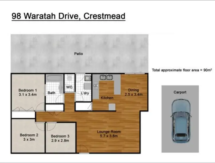 Floorplan of Homely house listing, 98 Waratah Drive, Crestmead QLD 4132