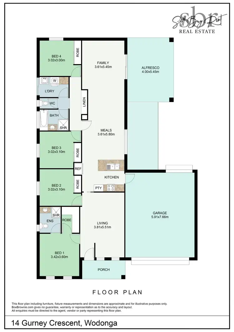 Floorplan of Homely house listing, 14 GURNEY CRESCENT, Wodonga VIC 3690