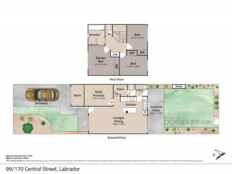 Floorplan of Homely townhouse listing, 99/170 Central Street, Labrador QLD 4215