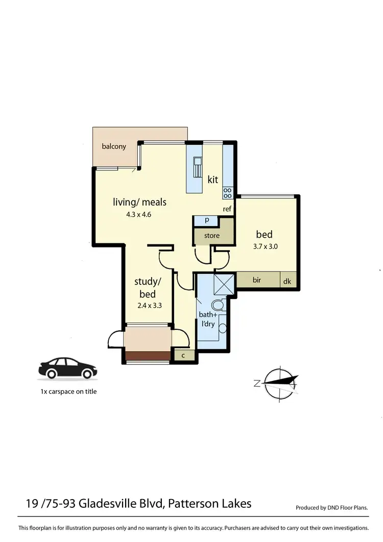 Floorplan of Homely retirement listing, 19/75-93 Gladesville Boulevard, Patterson Lakes VIC 3197