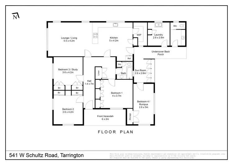 Floorplan of Homely rural property listing, 541 West Schultz Road, Tarrington VIC 3301