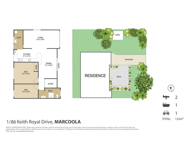 Floorplan of Homely unit listing, 1/86 Keith Royal Drive, Marcoola QLD 4564