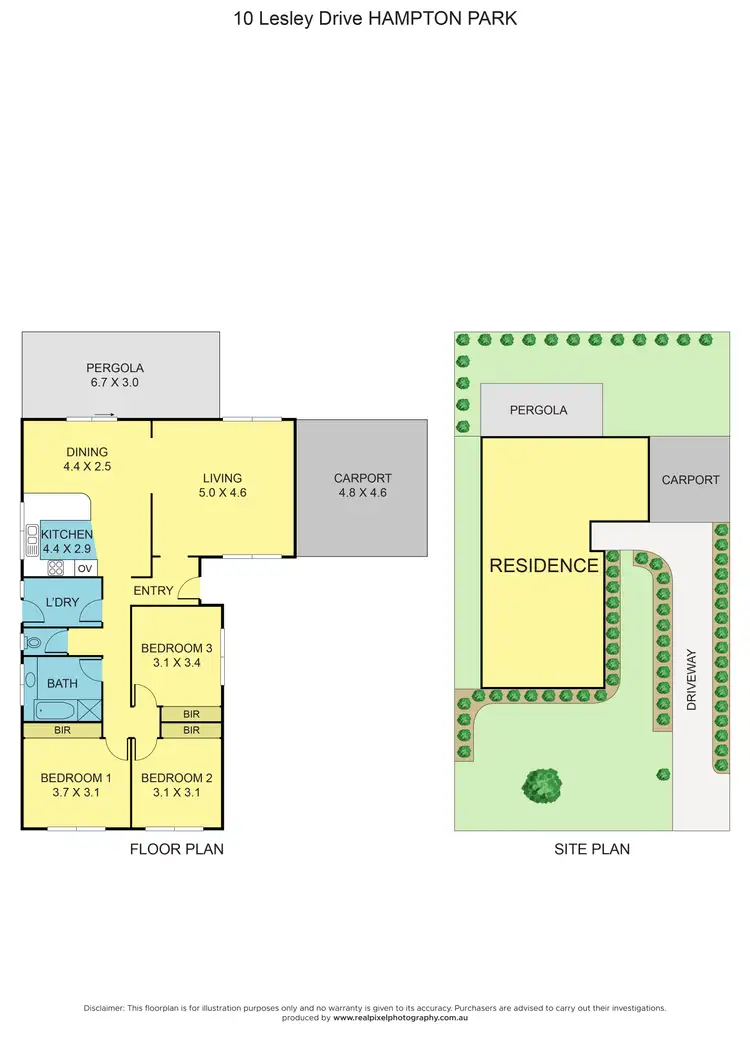 Floorplan of Homely house listing, 10 Lesley Drive, Hampton Park VIC 3976