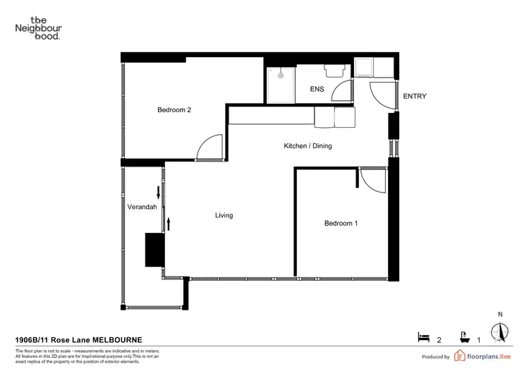 Floorplan of Homely apartment listing, 1906B/11 Rose Lane, Melbourne VIC 3000