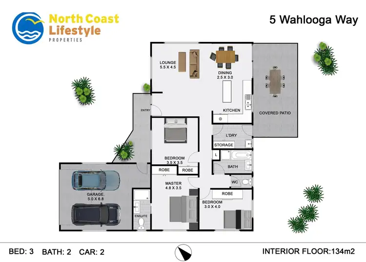 Floorplan of Homely house listing, 5 Wahlooga Way, Ocean Shores NSW 2483