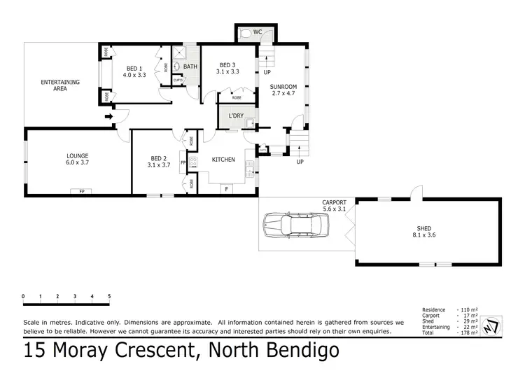Floorplan of Homely house listing, 15 Moray Crescent, North Bendigo VIC 3550