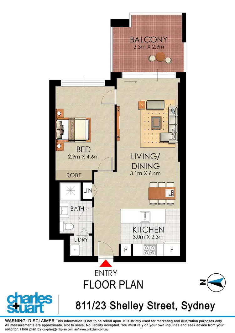 Floorplan of Homely apartment listing, 811/23 Shelley Street, Sydney NSW 2000