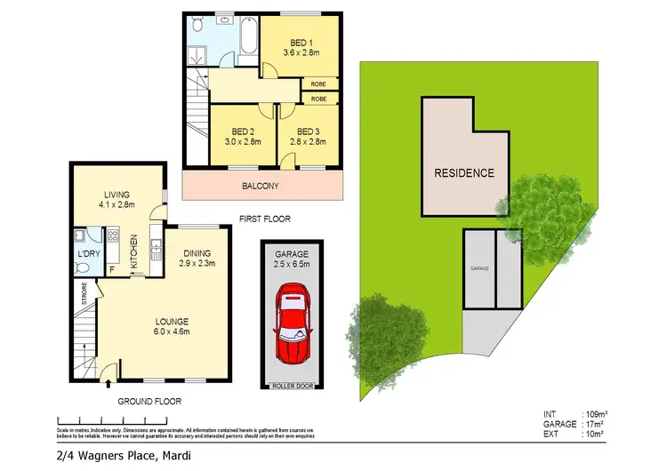 Floorplan of Homely townhouse listing, 2/14 Wagners Place, Mardi NSW 2259