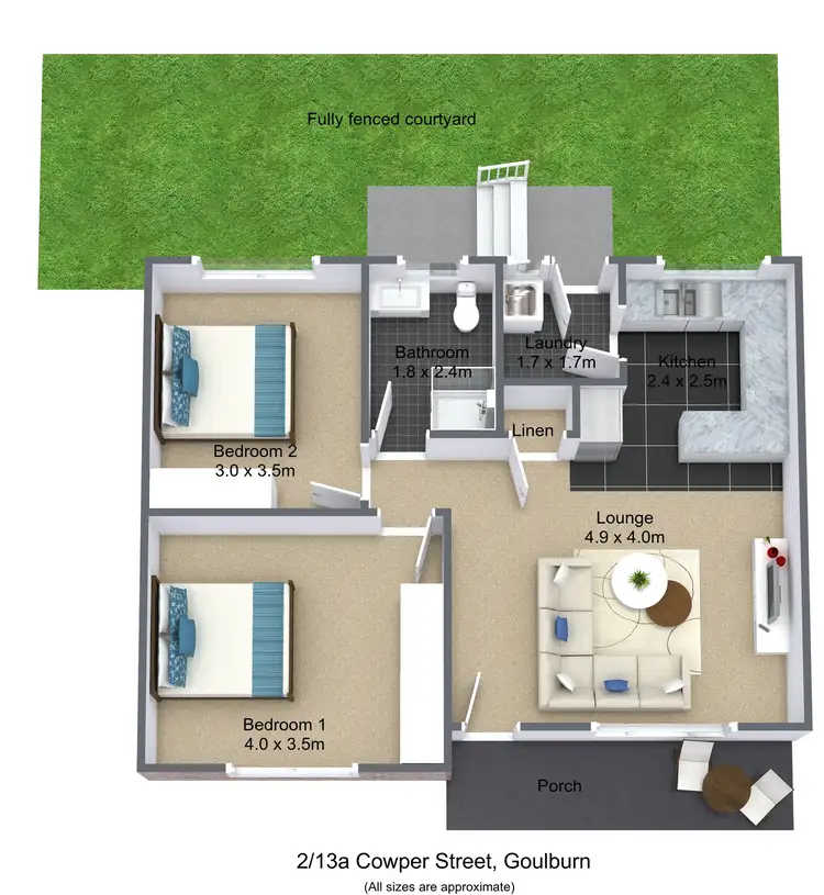 Floorplan of Homely villa listing, 2/13A Cowper Street, Goulburn NSW 2580