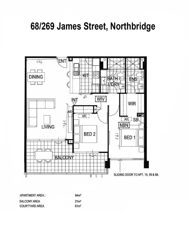 Floorplan of Homely apartment listing, 68/269 James Street, Northbridge WA 6003