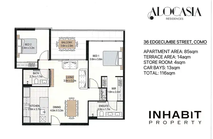 Floorplan of Homely apartment listing, 102/36 Edgecumbe Street, Como WA 6152