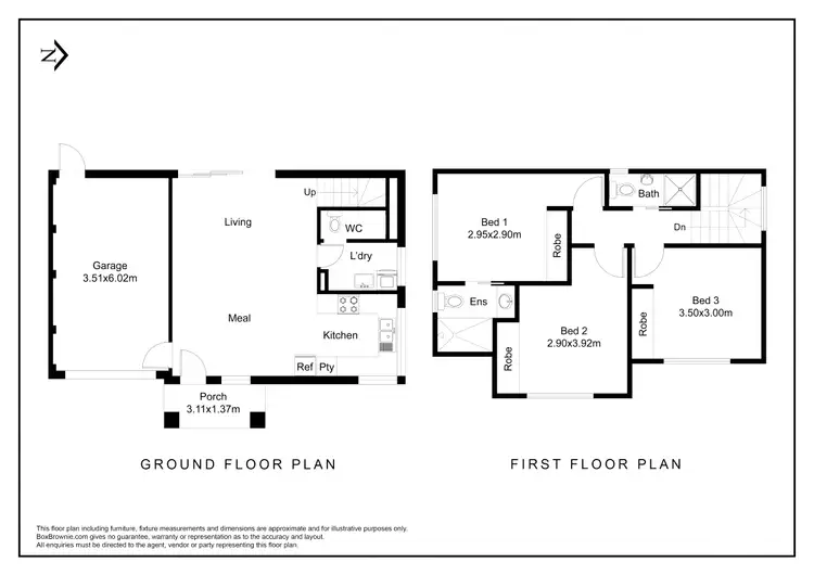 Floorplan of Homely townhouse listing, 1/92 Lahinch Street, Broadmeadows VIC 3047
