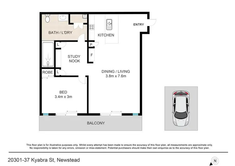 Floorplan of Homely apartment listing, 20301/37 Kyabra Street, Newstead QLD 4006