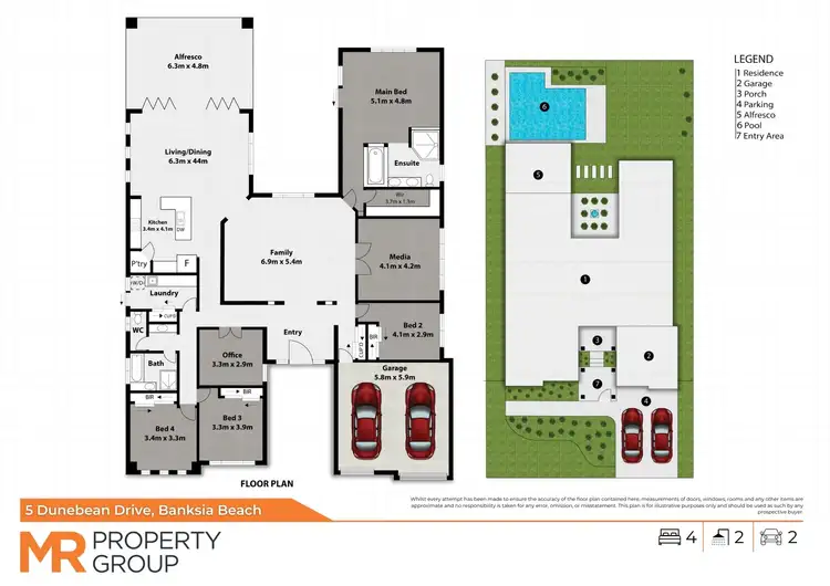 Floorplan of Homely house listing, 5 Dunebean Drive, Banksia Beach QLD 4507