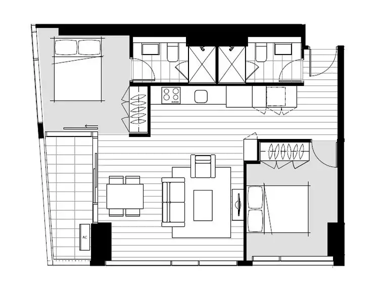 Floorplan of Homely apartment listing, 2007/38 Rose Ln, Melbourne VIC 3000