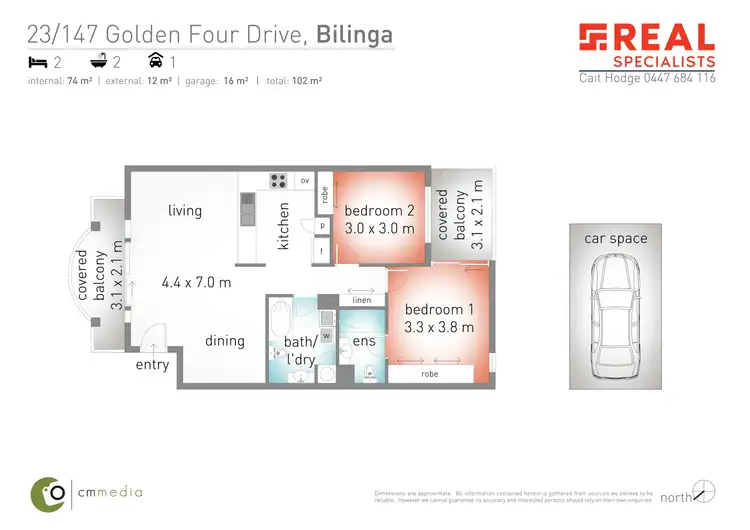 Floorplan of Homely unit listing, 23/143 Golden Four Drive, Bilinga QLD 4225