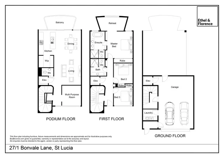 Floorplan of Homely townhouse listing, 27/1 Bonvale Lane, St Lucia QLD 4067