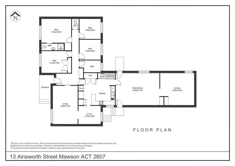 Floorplan of Homely house listing, 13 Ainsworth Street, Mawson ACT 2607