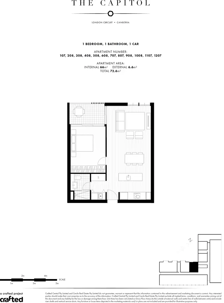 Floorplan of Homely apartment listing, 608/39 London Circuit, City ACT 2601