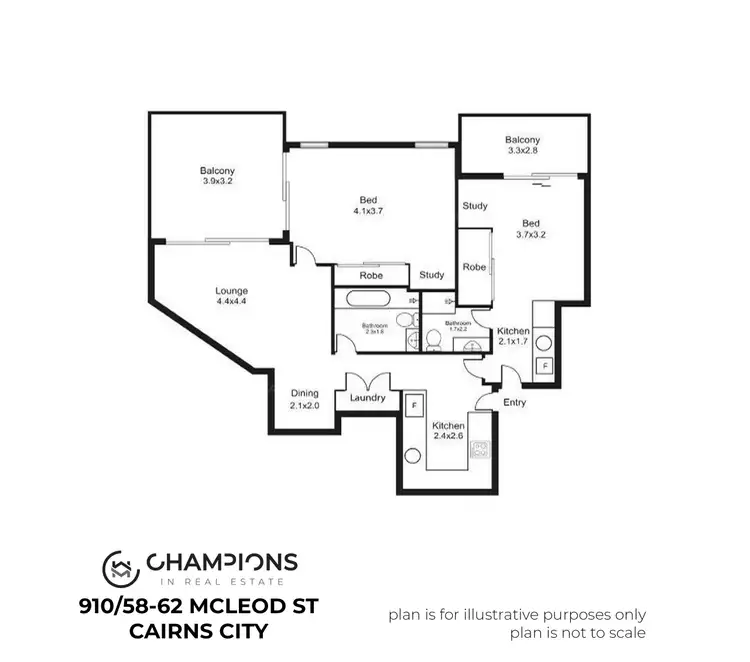 Floorplan of Homely unit listing, 910/58-62 McLeod Street, Cairns City QLD 4870