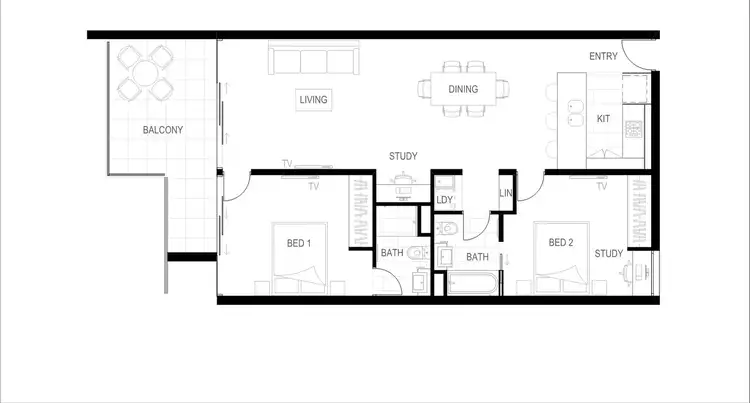 Floorplan of Homely apartment listing, 304/38 Helen Street, Teneriffe QLD 4005