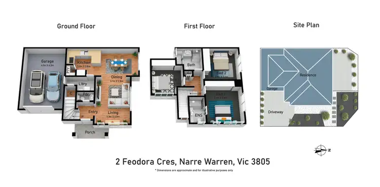 Floorplan of Homely townhouse listing, 2 Feodora Crescent, Narre Warren VIC 3805