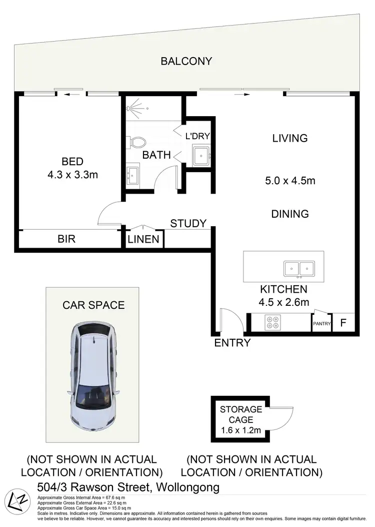 Floorplan of Homely unit listing, 504/3 Rawson Street, Wollongong NSW 2500