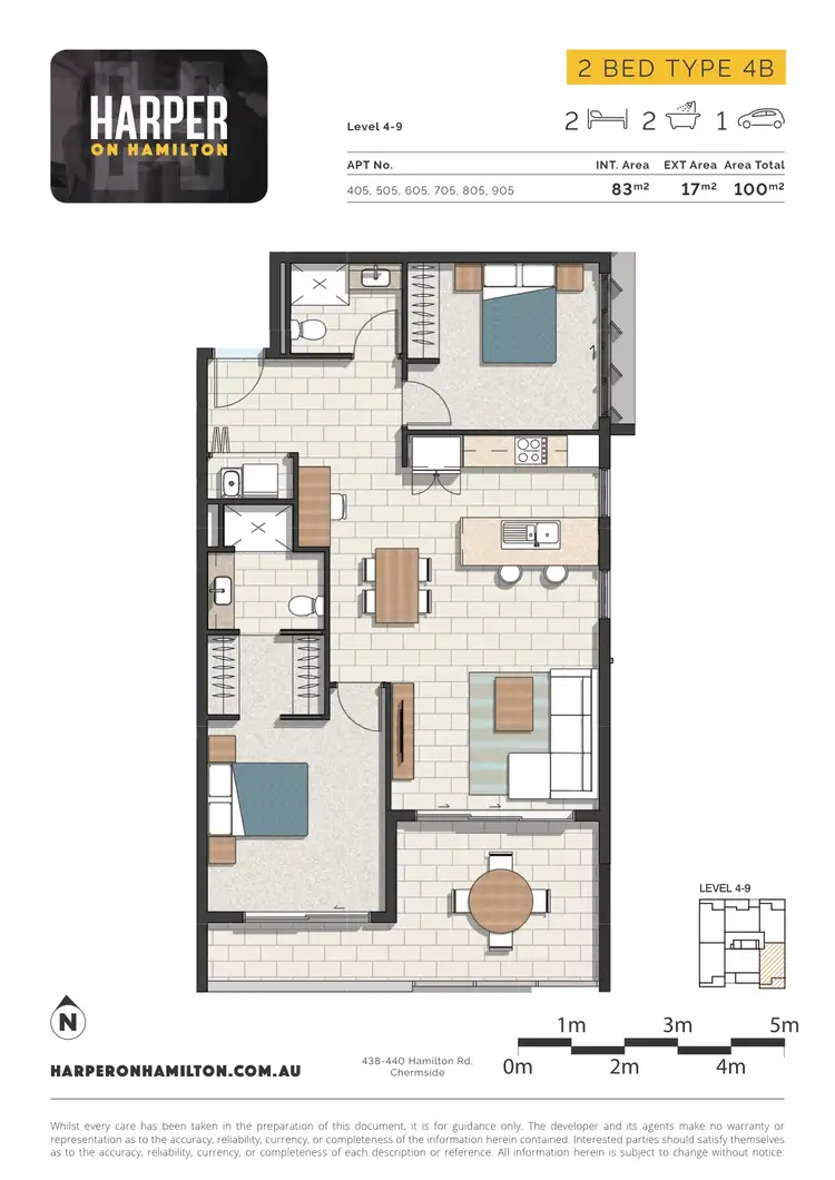 Floorplan of Homely apartment listing, 905/440 Hamilton Road, Chermside QLD 4032