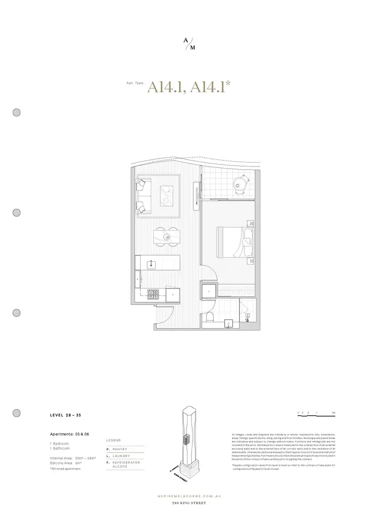 Floorplan of Homely apartment listing, 3406/299 King St, Melbourne VIC 3000