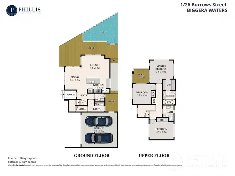 Floorplan of Homely townhouse listing, 1/26 Burrows Street, Biggera Waters QLD 4216