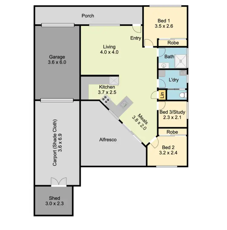 Floorplan of Homely unit listing, 6 Dunlop Street, Yarrawonga VIC 3730