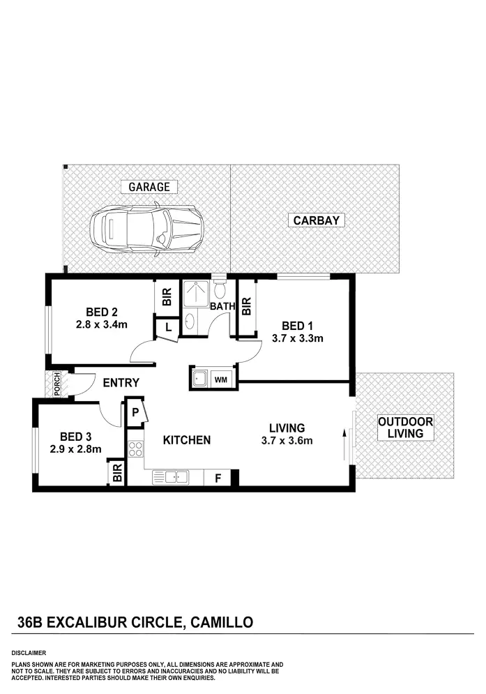 Floorplan of Homely villa listing, 36B Excalibur Circle, Camillo WA 6111